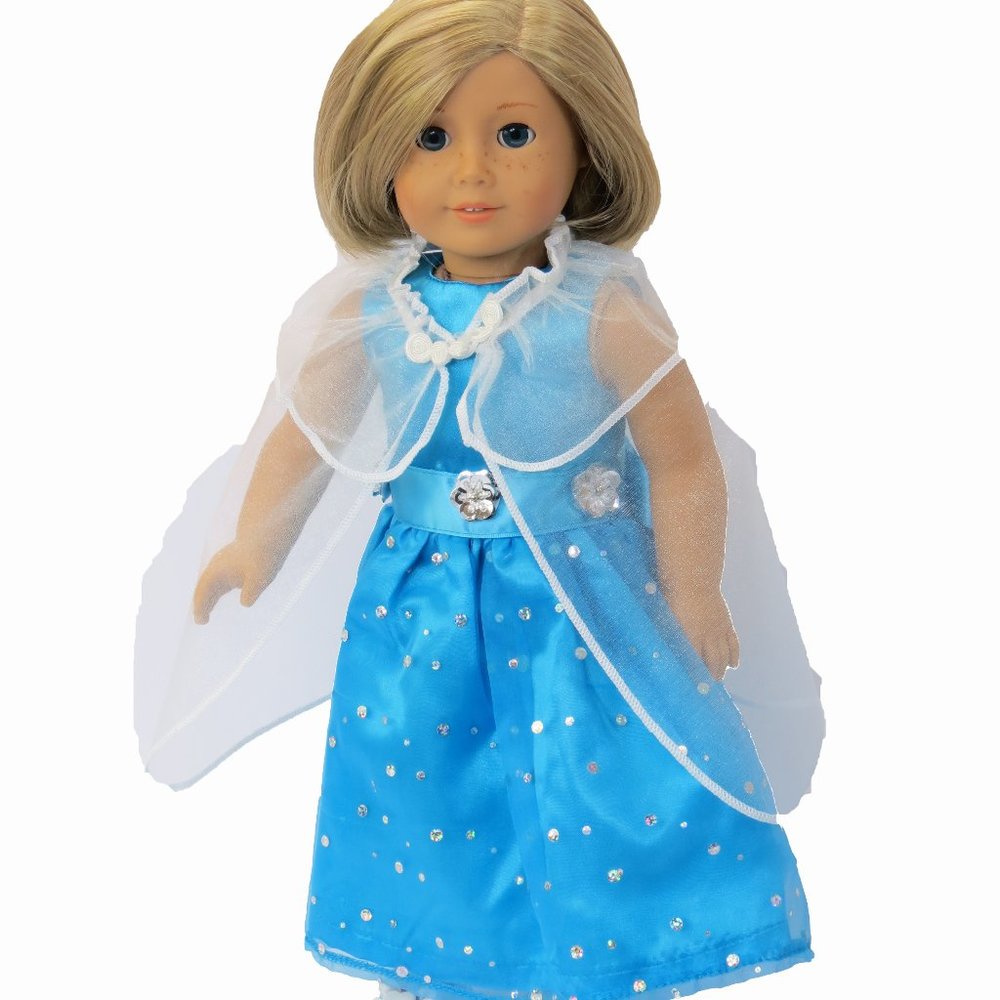 WHITE SHEER CAPE FOR AMERICAN GIRL DOLLS